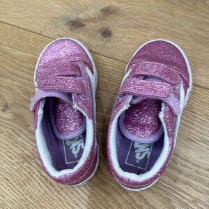 Vans Old Skool V Glitter Skate Shoe - Baby / Toddler - Lilac